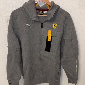 Puma Gray Hoodie with Ferrari Emblem